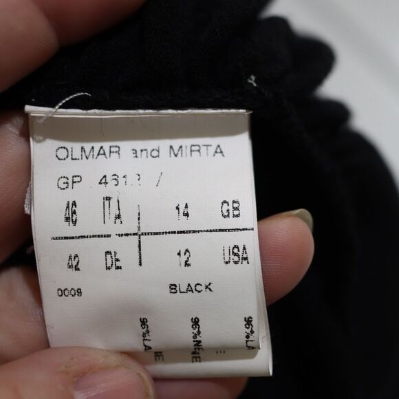 Maurizio Pecoraro Black Wool Sweetheart Neck Jeweled Sleeve Sweater Size 12 - Picture 9 of 14